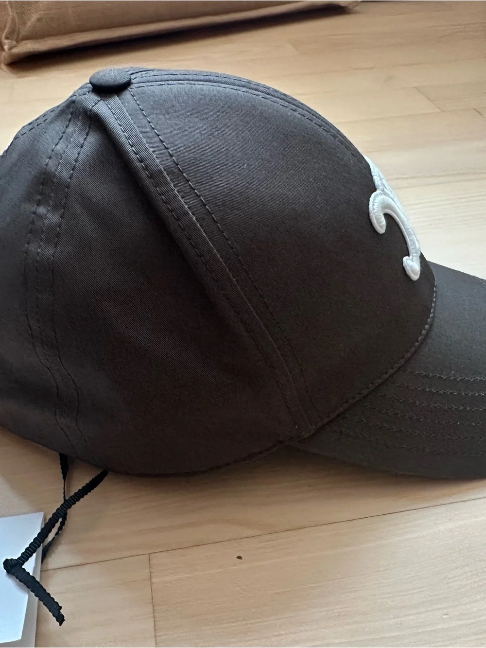 CELINE Triomphe Baseball Cap Dark Taupe Size L (2AUT6969P)